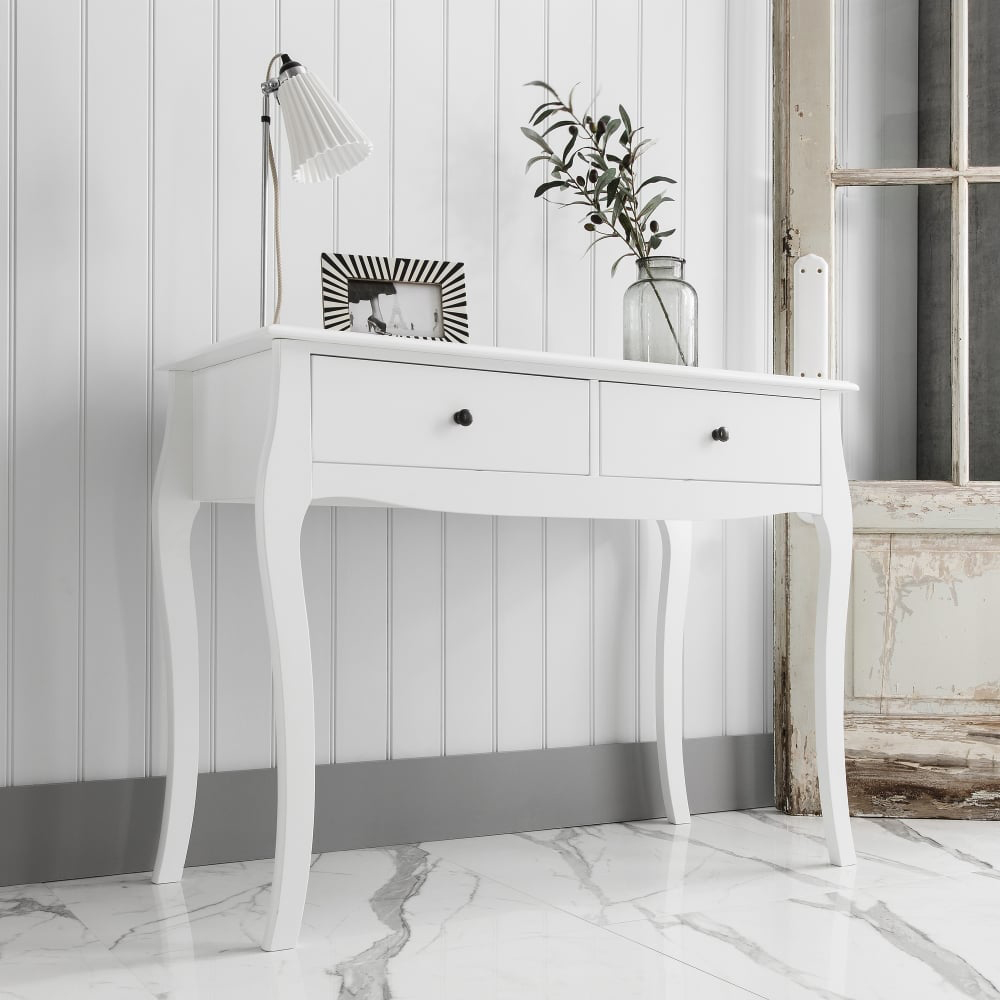 Noa and Nani Camille 2 Drawer White Dressing Table and Stool Set Image 6