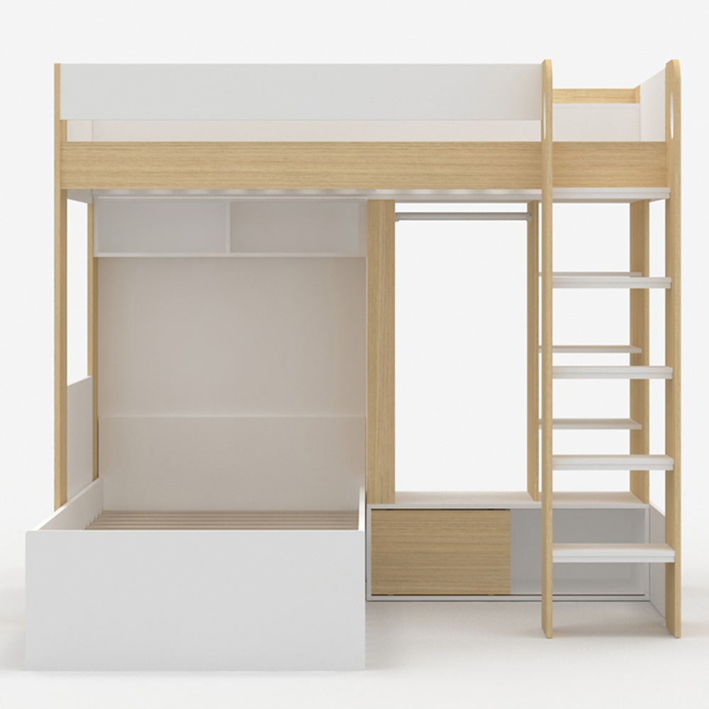 Flair Hampton White and Oak L Shape Bunk Bed Image 3