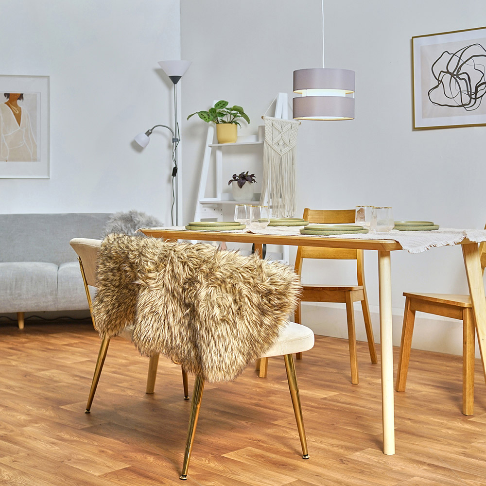 ValueLights Sophia 2 Tier Grey Ceiling Light Shade Small Image 8