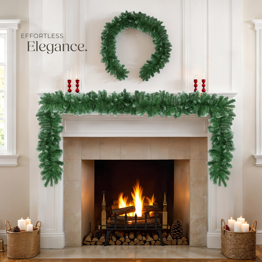 tectake Frosted Tips Artificial Christmas Garland 2.7m Image 3