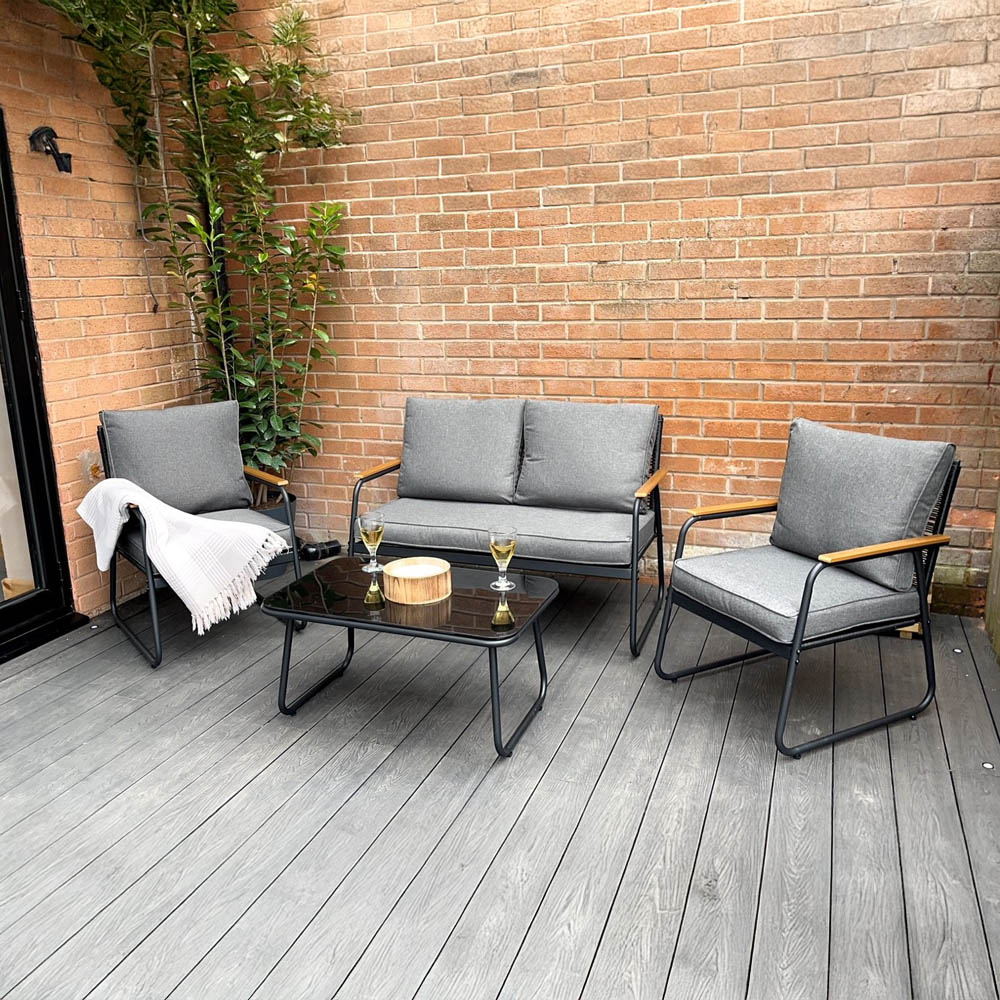 Outdoor Living Kendal Modern 4 Seater Rattan Garden Set Image 4