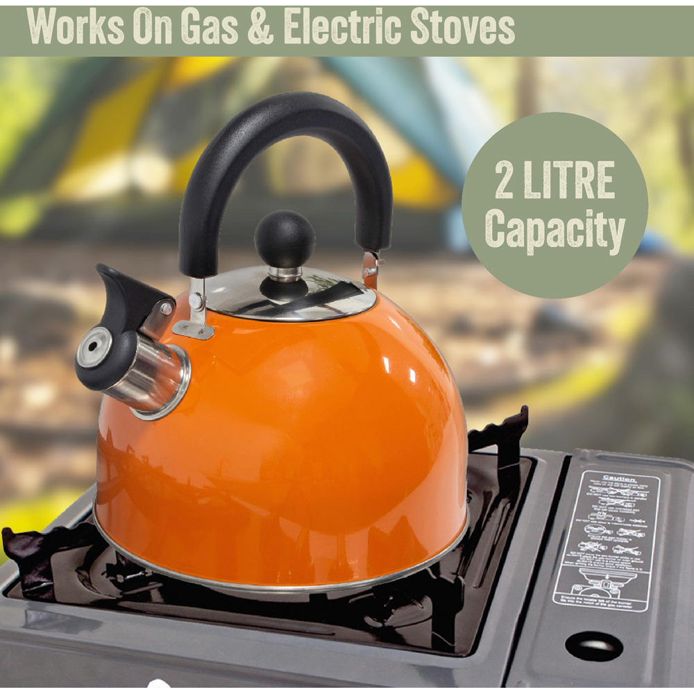 Milestone Camping Orange Stainless Steel Kettle 2L Image 7