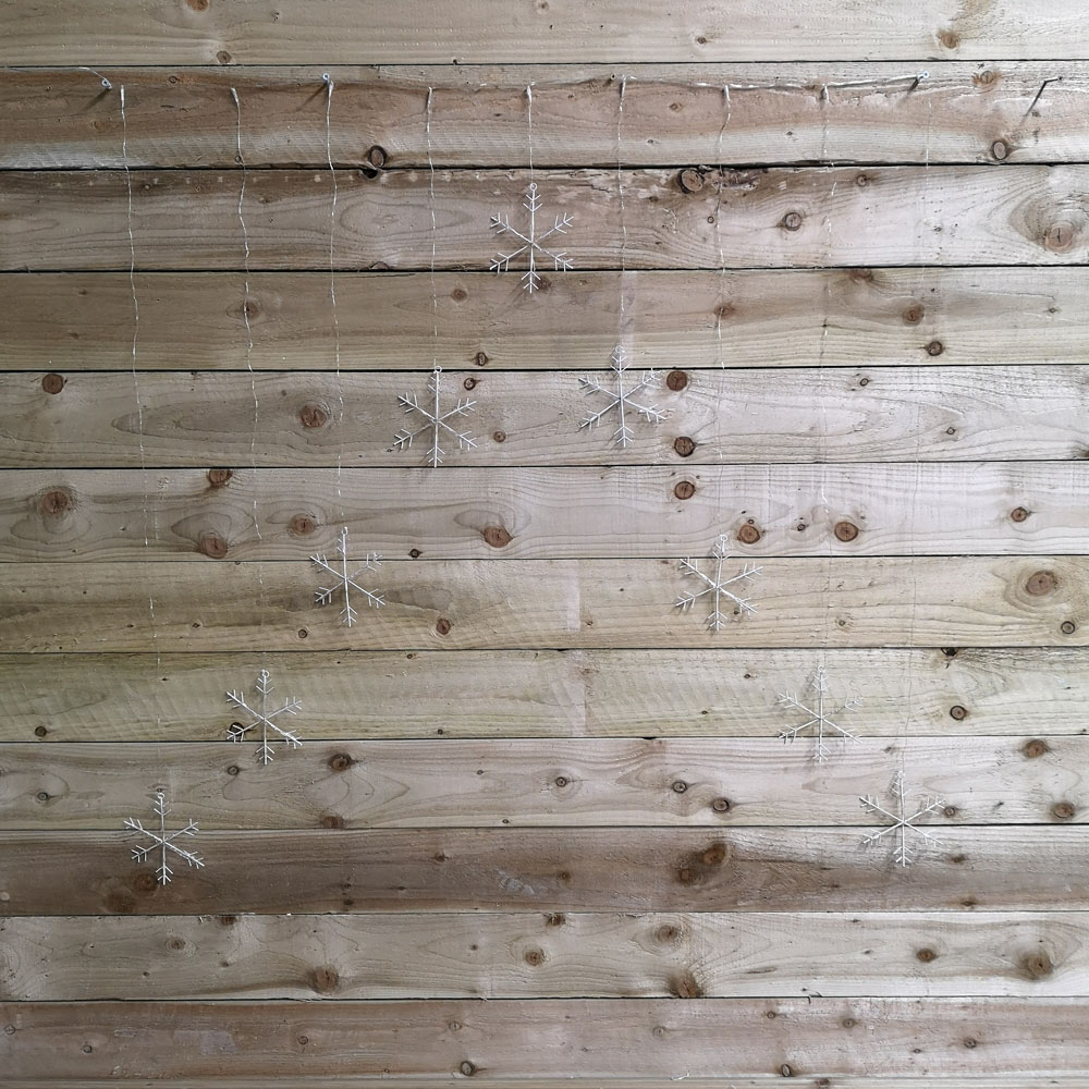 Premier 339 Rainbow LED Static Snowflake Silver Pin Cable Curtain Light 1.2 x 1.2m Image 7