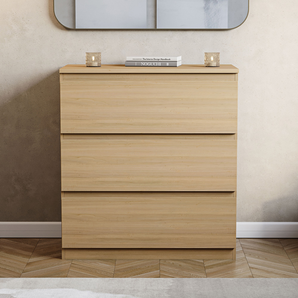 VIDA DESIGNS Denver 3 Drawer Pine Chest of Drawers Image 4