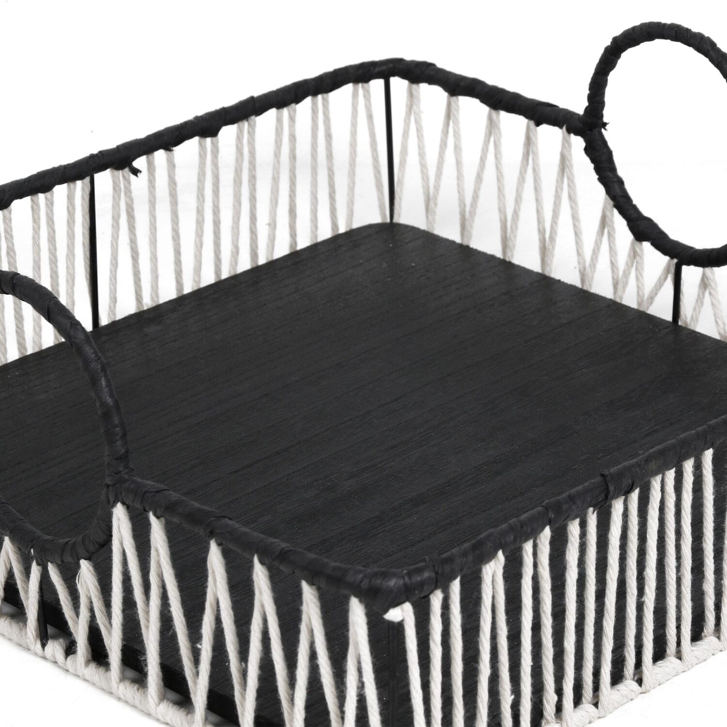 Rope Edge Tray - Black Image 3