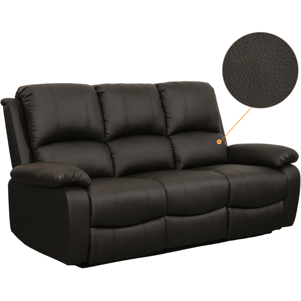 Comfy Living 3 Seater Brown PU Leather Electric Recliner Sofa Image 5
