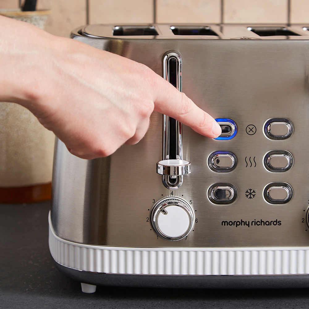 Morphy Richards Mexborough 242903 White Trim Stainless Steel 4 Slice Toaster Image 6