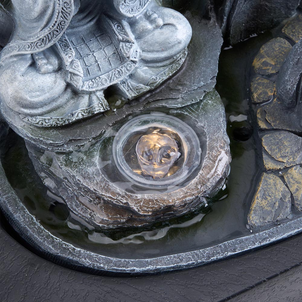 Living and Home LED Light Buddha Sculpture Tabletop Water Fountain Image 6