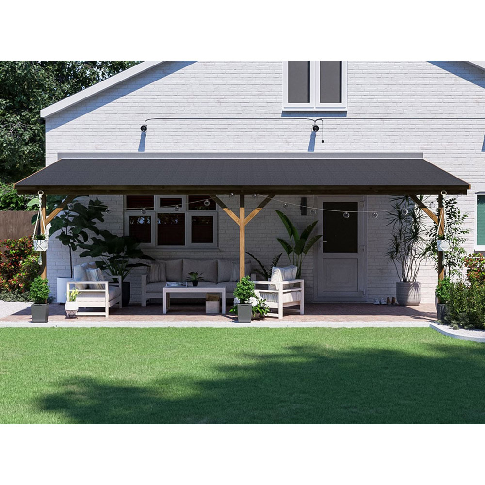 Dunster House Utopia 6 x 3m Brown Wall Mounted Superfelt Lean To Gazebo Image 3