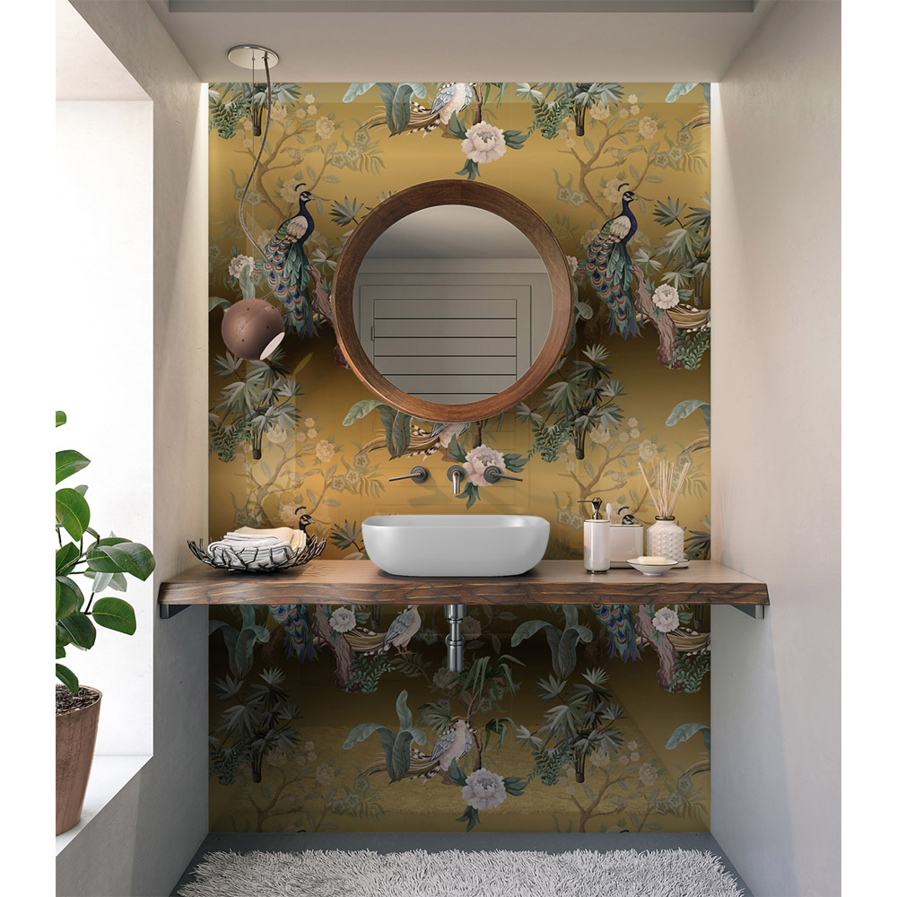 Splashbax Premium Artisan Golden Birds Di Bond Shower Panel 2400 x 800mm Image 8