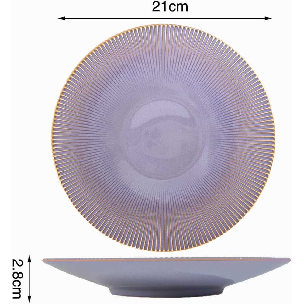 Waterside Reactive Glaze Purple 16 Piece Dinner Set Image 5
