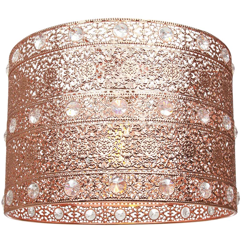 Happy Homewares Polished Copper Acrylic Gem Moroccan Style Chandelier Pendant Shade Image 4