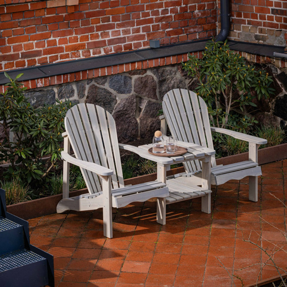 AMATA Ungurs 2 Seater Adirondack Love Seat Grey Image 7