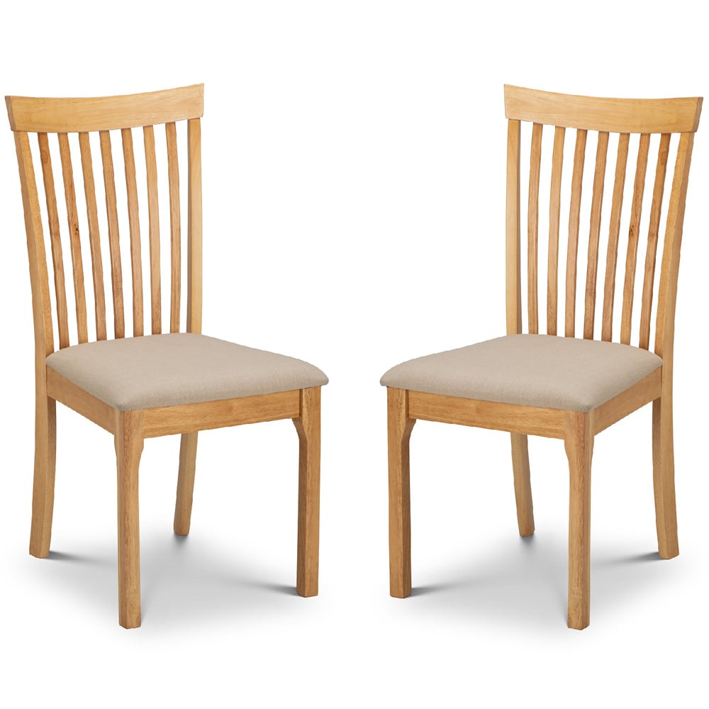 Julian Bowen Ibsen Set of 2 Light Oak Dining Chair Image 2