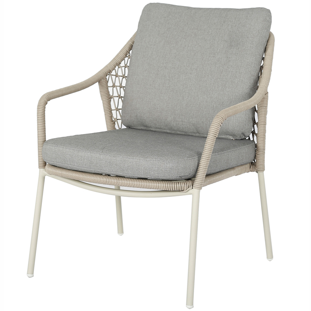 Norfolk Collection Jamaica Beige and Cream Thick Rope Weave 4 Seater Outdoor Lounge Set Image 7