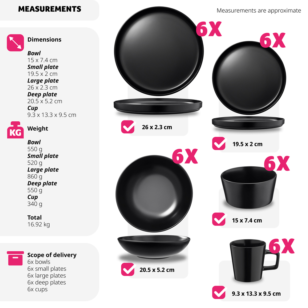 tectake Una 30 Piece Crockery Set Image 9