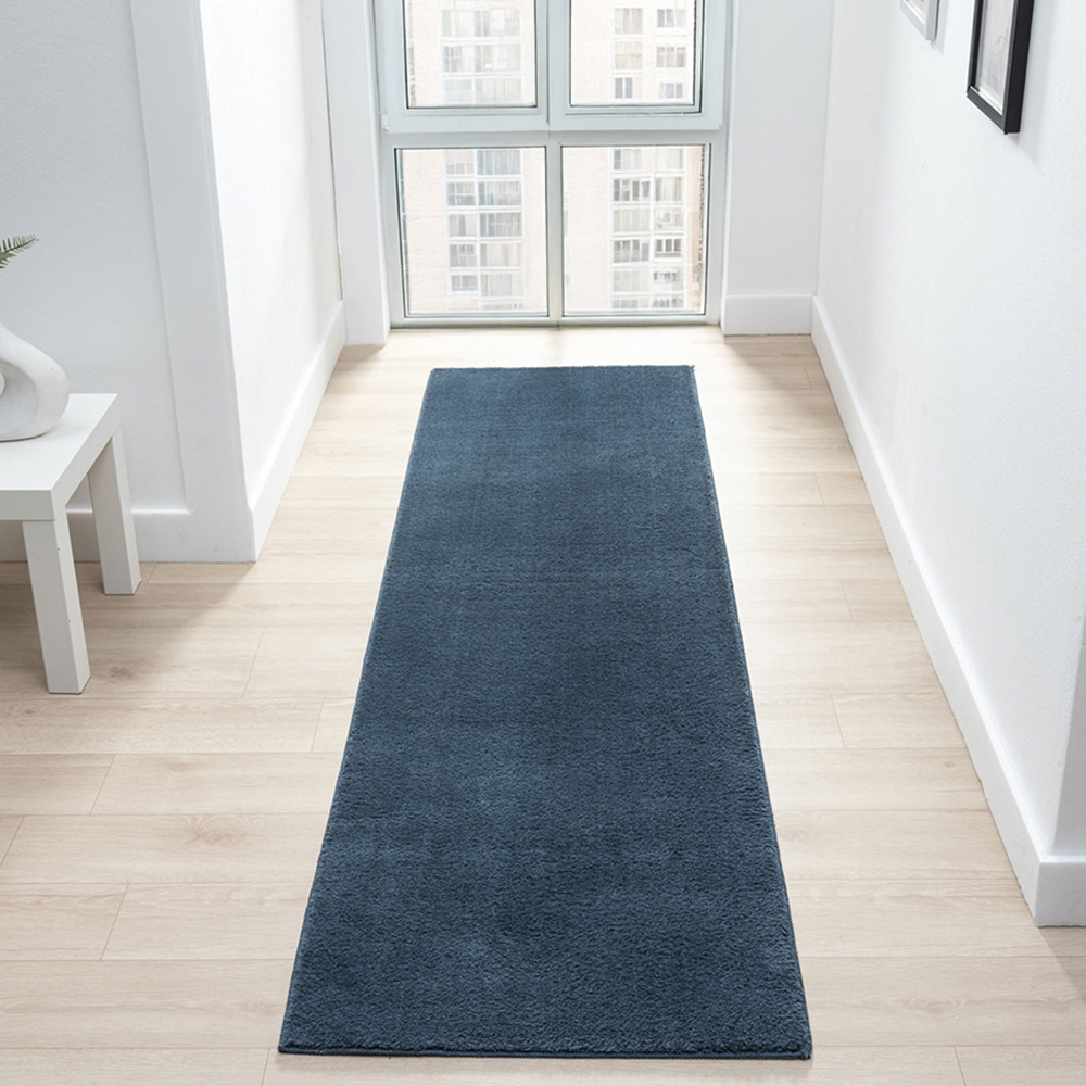 Desire Rugs Comfy Navy Anti Slip Felt Backing Rug 60 x 200cm Image 2