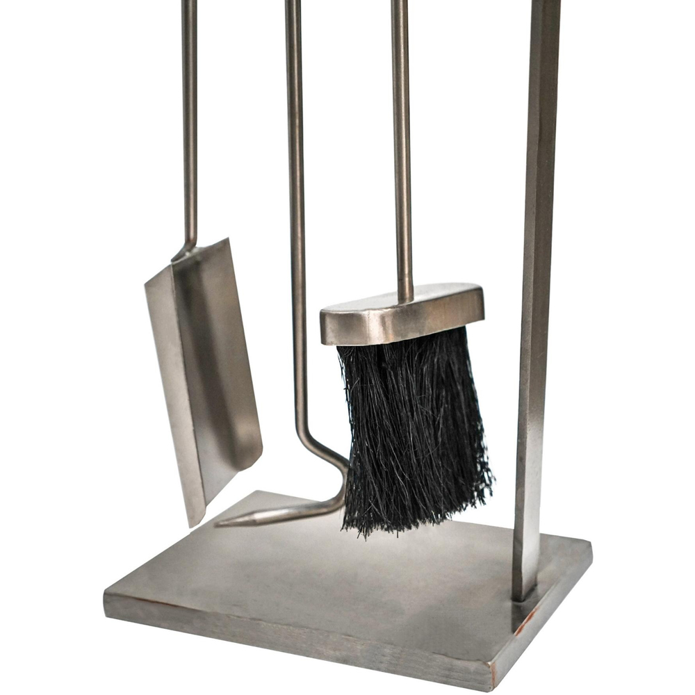 Ivyline 3 Piece Pewter Fireside Companion Set Image 4