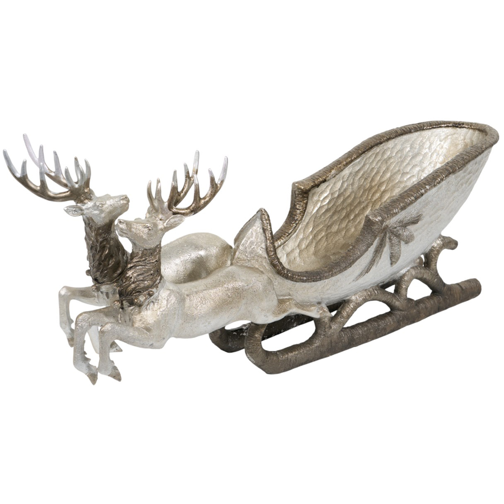 Silver Reindeer Sleigh Image 5
