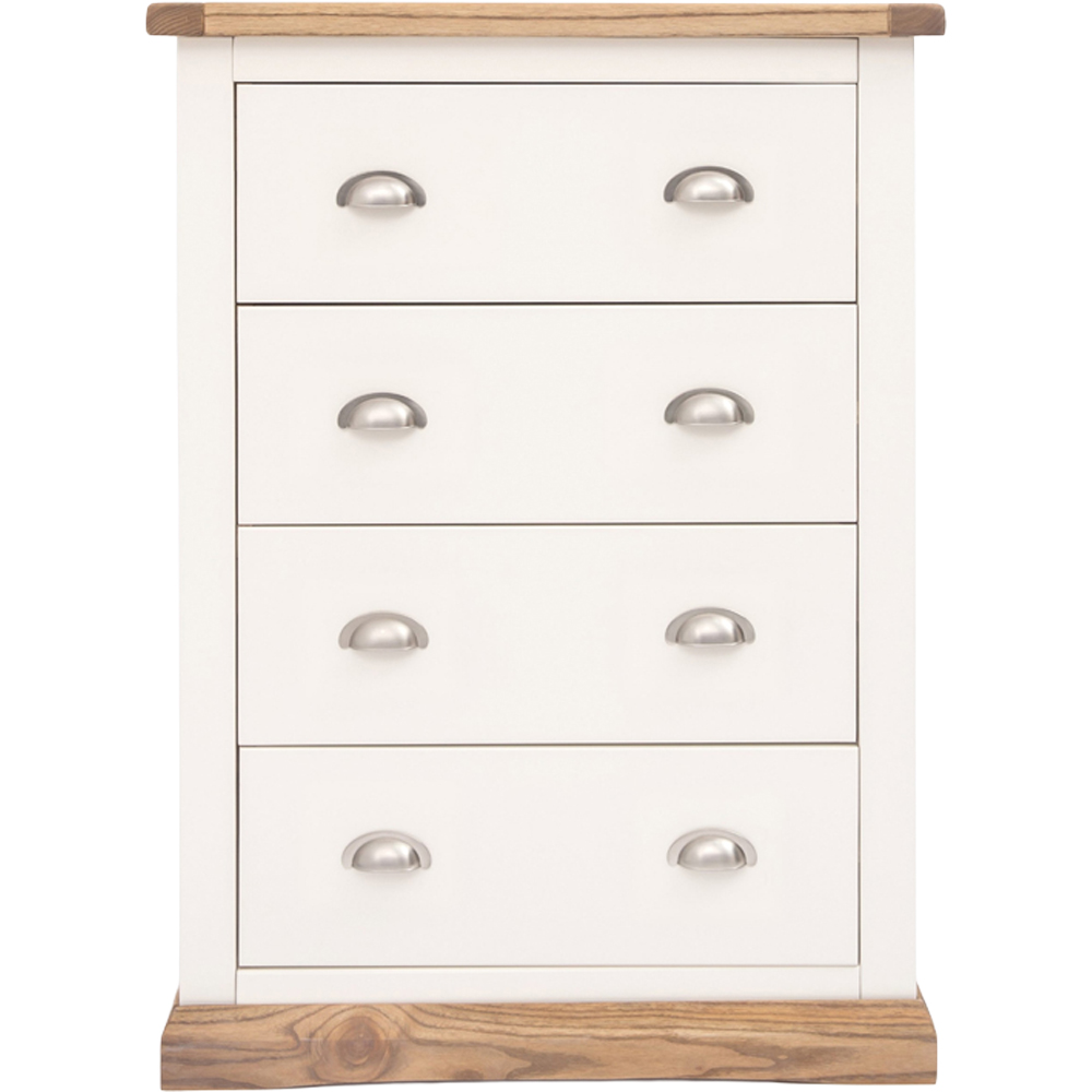 Cabinet Bits Tropea 4 Drawer Off White Chrome Cup Handle Chest of Drawers Image 2