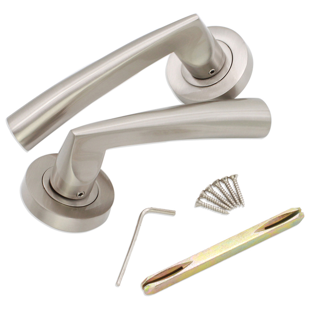 Spira Brass Leygo Satin Nickel Lever Door Handle 2 Pack Image 4