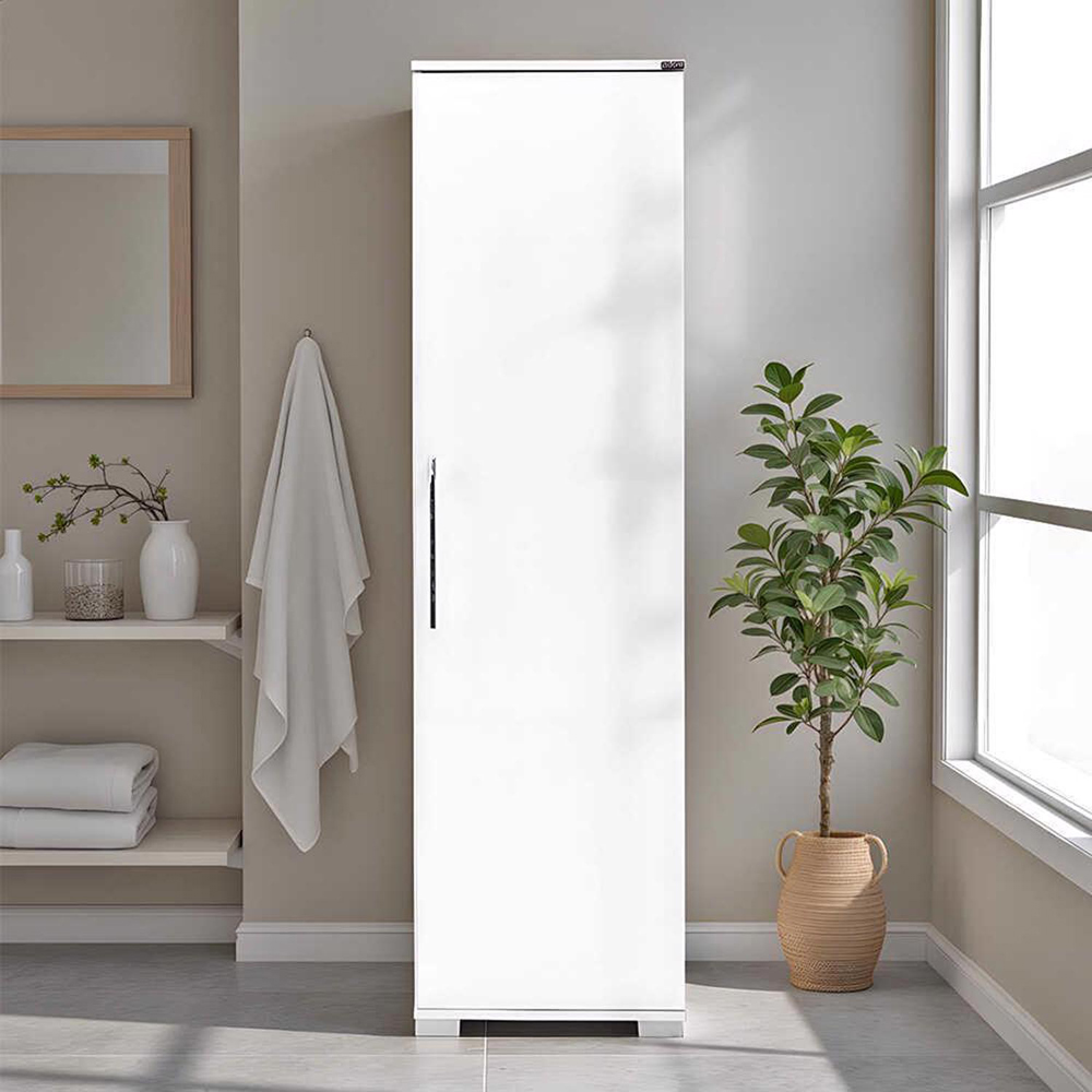 FWStyle Single Door 5 Tier Gloss White Storage Cabinet Image 6