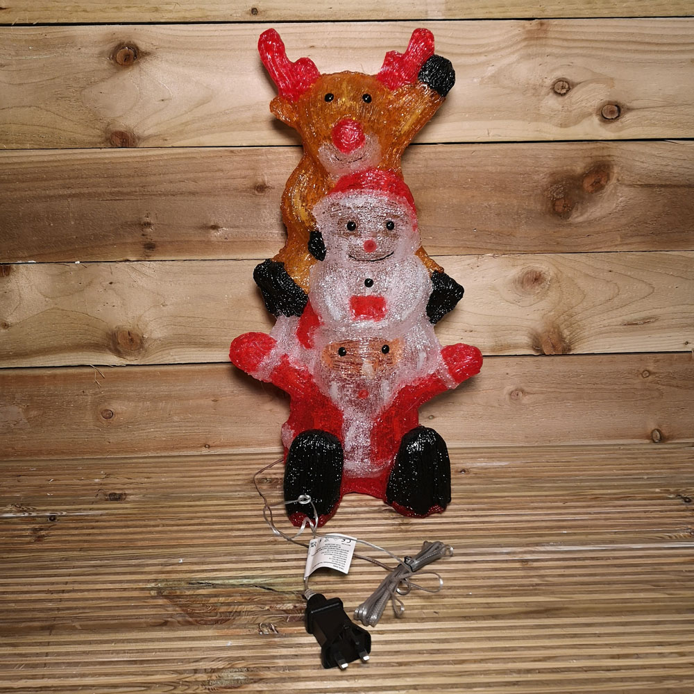 Samuel Alexander 60 Ice White LED Santa Snowman Reindeer Tower Christmas Decoration 60cm Image 4