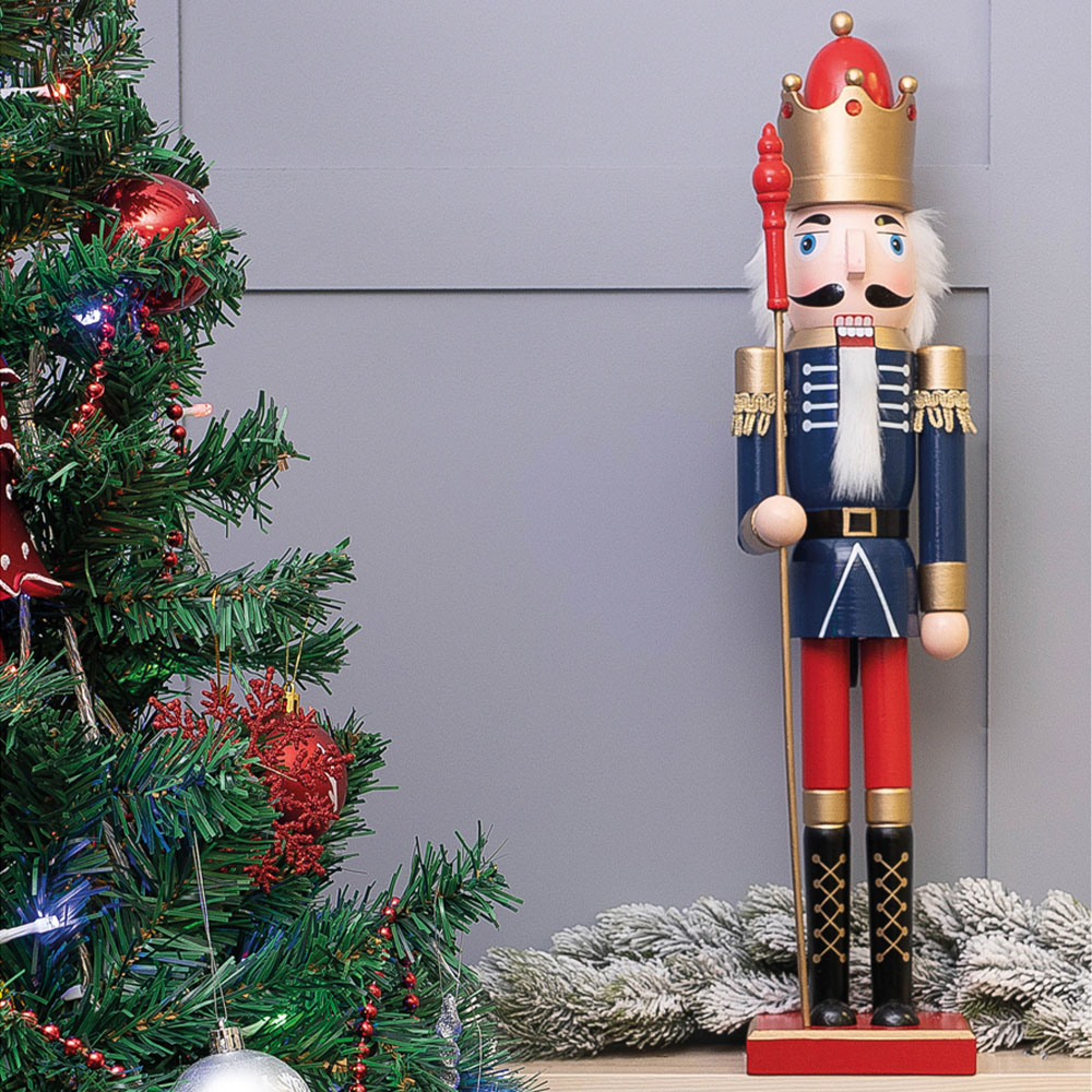 St Helens Blue Classic Wooden Nutcracker Soldier 60cm Image 4