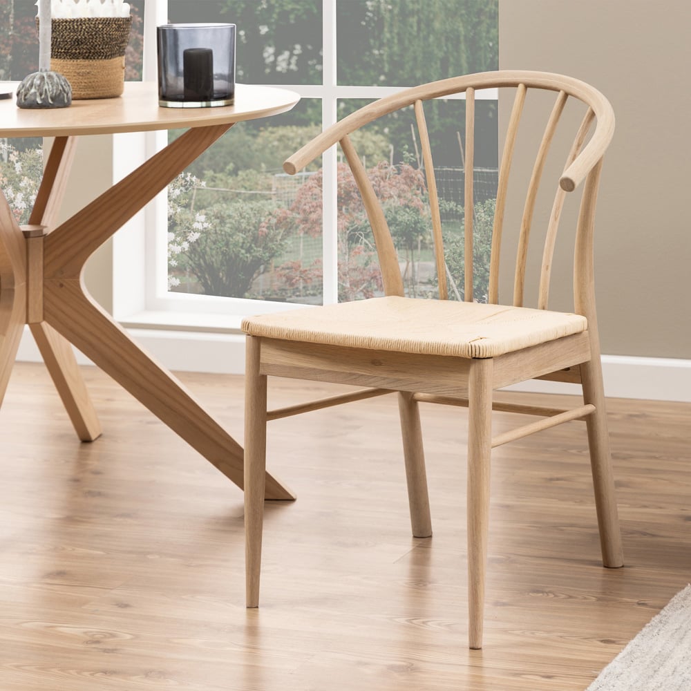 Florence I Duncan 4 Seater Round Dining Table White Oak Image 8