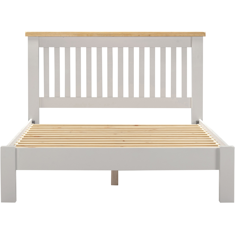 Seconique Windsor Double Pebble Grey and Oak Low End Bed Frame Image 3