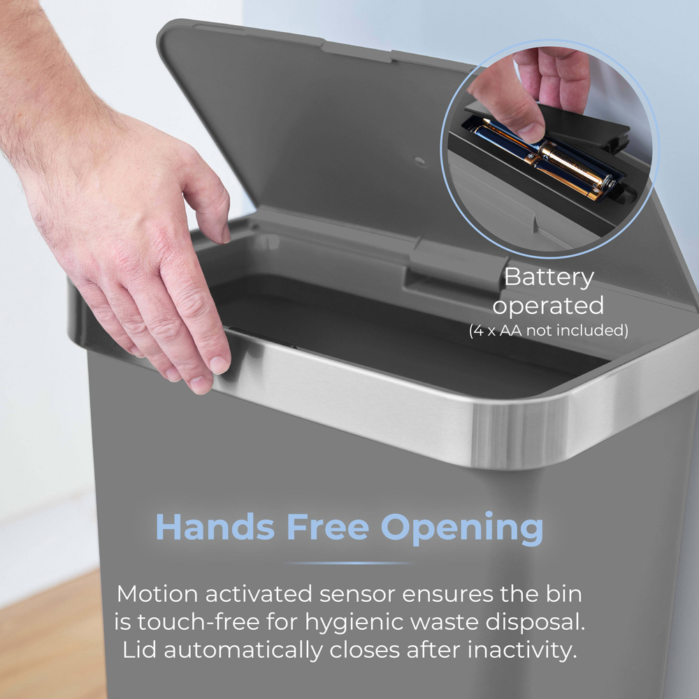 Tower Rectangular Grey ABS Sensor Bin 50L Image 3