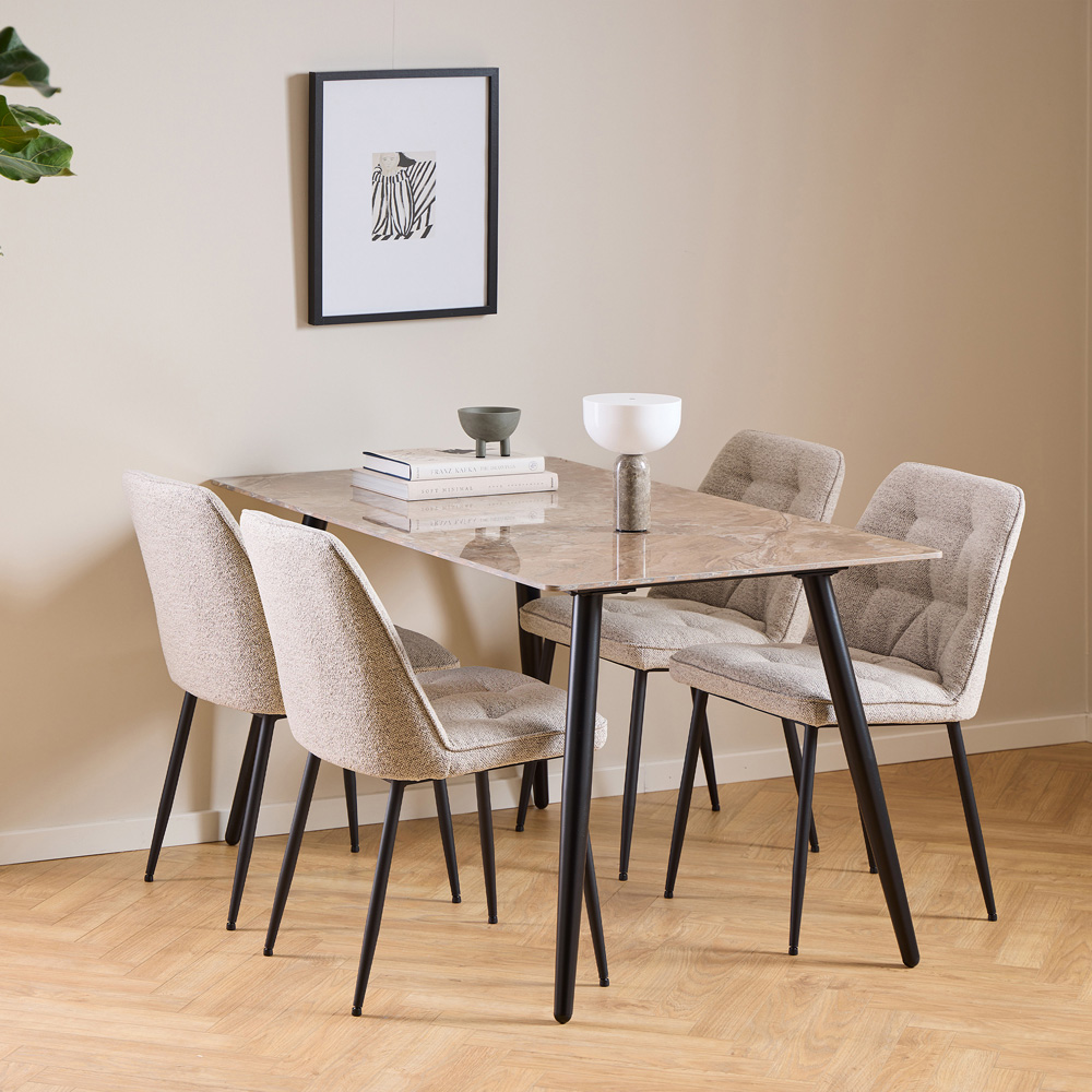 Florence Wicklow Brooke 4 Seater Ceramic Dining Set Brown Black and Monza Beige Image 9