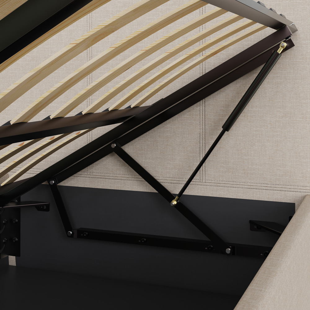 GFW Single Natural Hopsack Fabric Side Lift Ottoman Bed with Bonnell Mattress Image 7