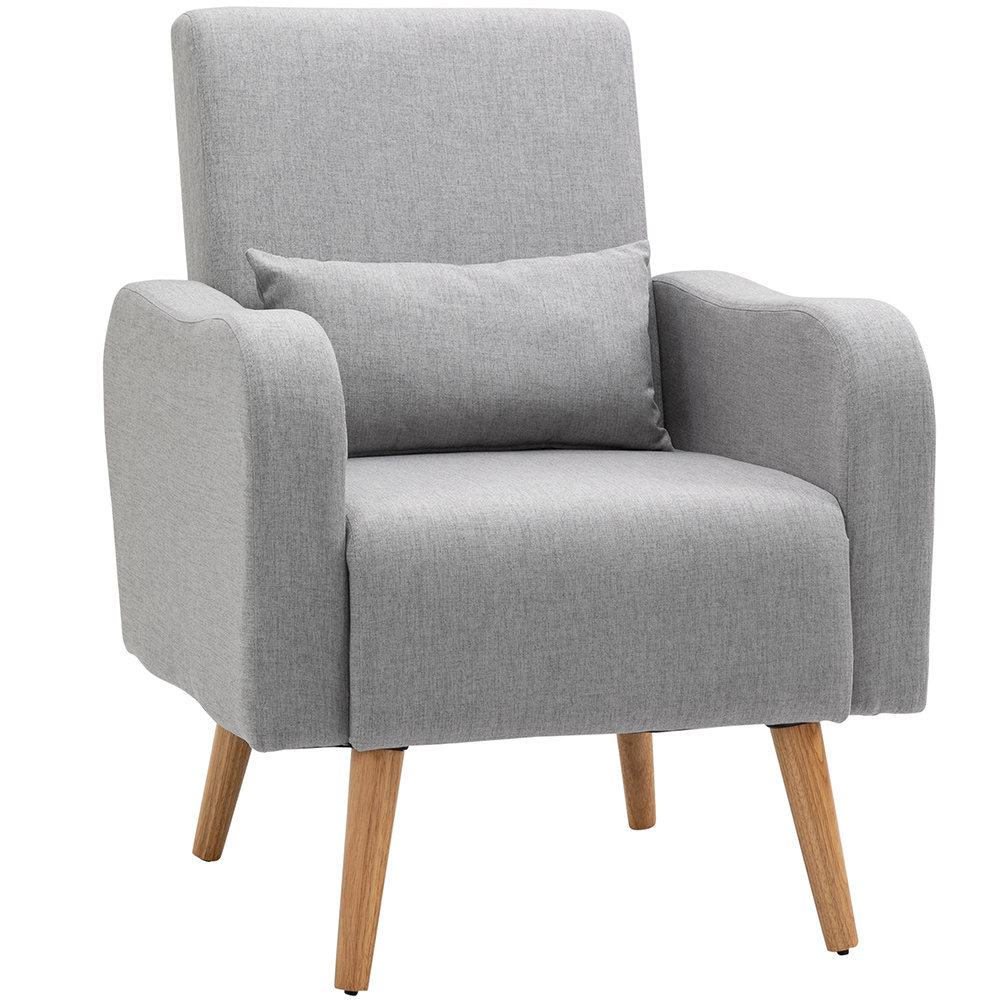 Portland Grey Linen Accent Chair Image 2