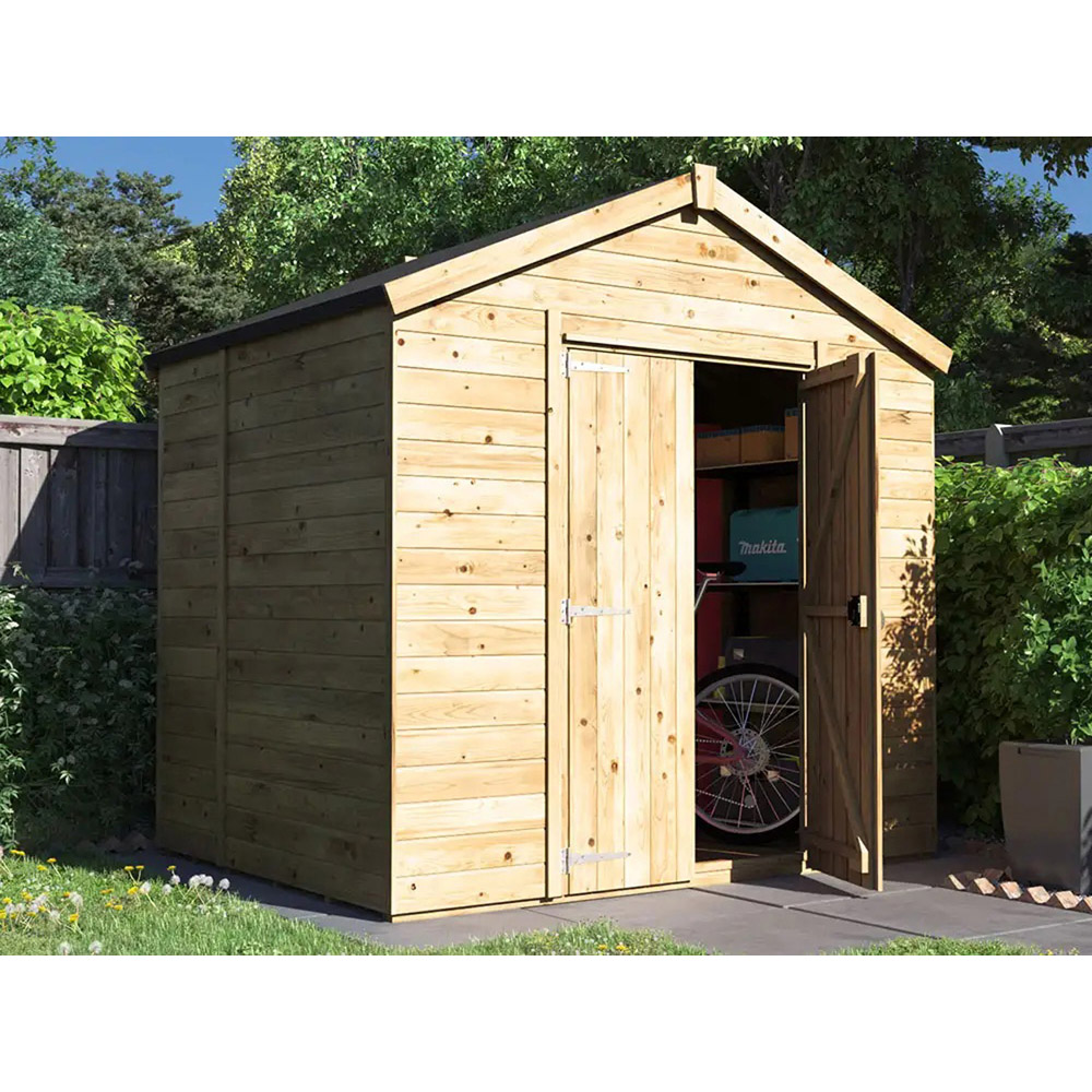 Dunster House Overlord 8 x 6ft Modular Brown Superfelt Apex Garden Shed Image 2