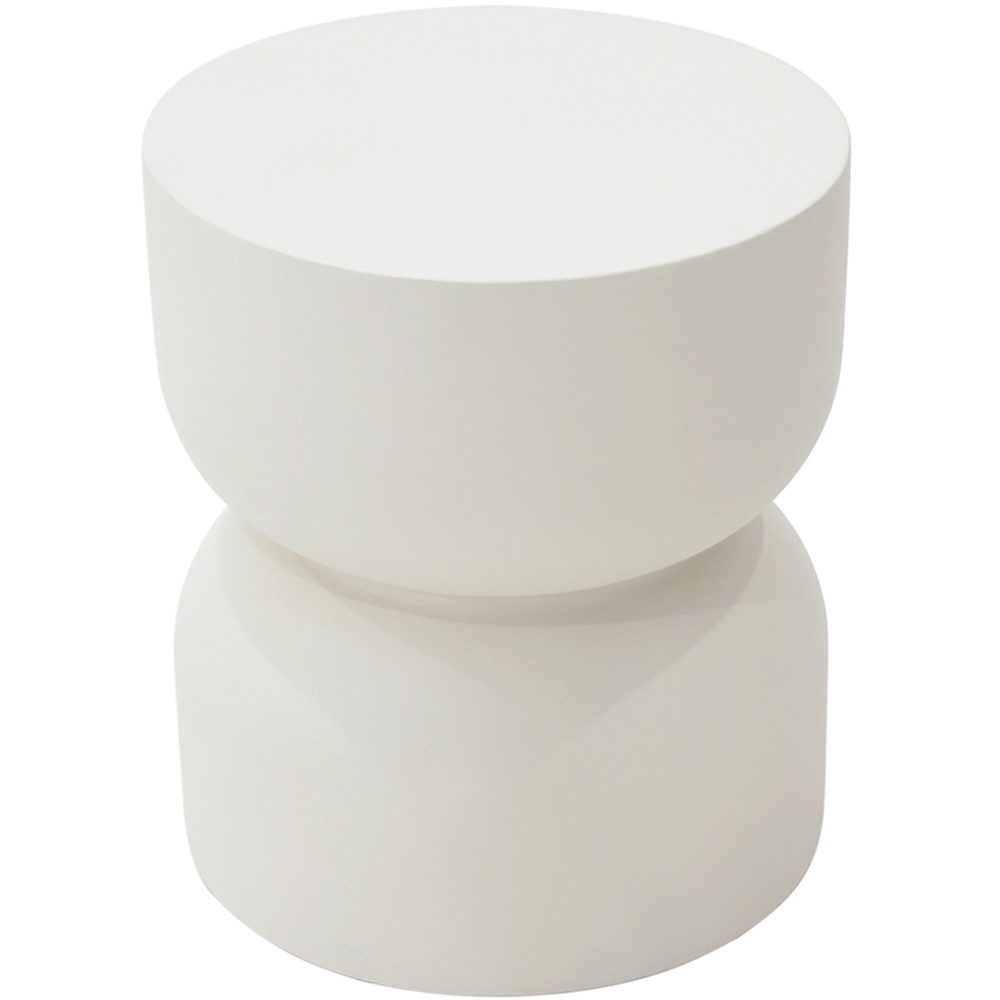 Elementi Chronos Cream White GRC Side Table Image 2