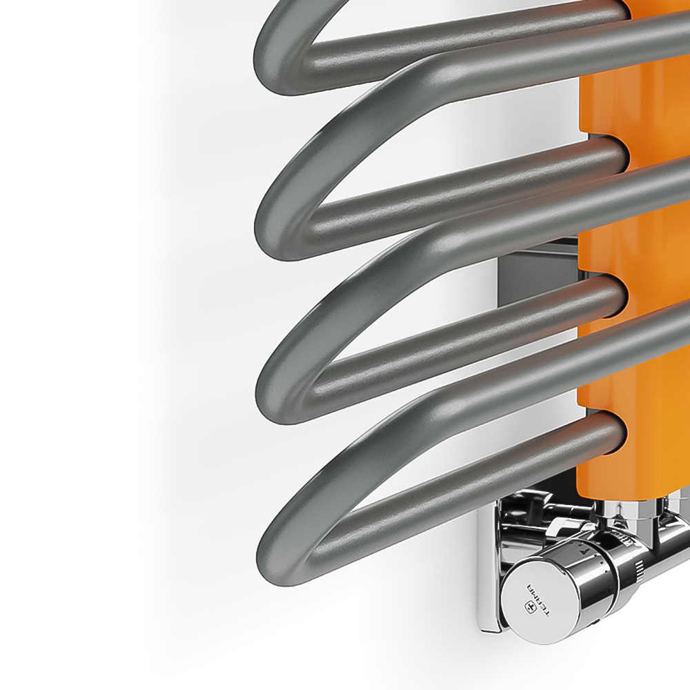 Terma Michelle 2459BTU Graphite and Orange Heated Towel Rail 1200 x 500mm Image 3