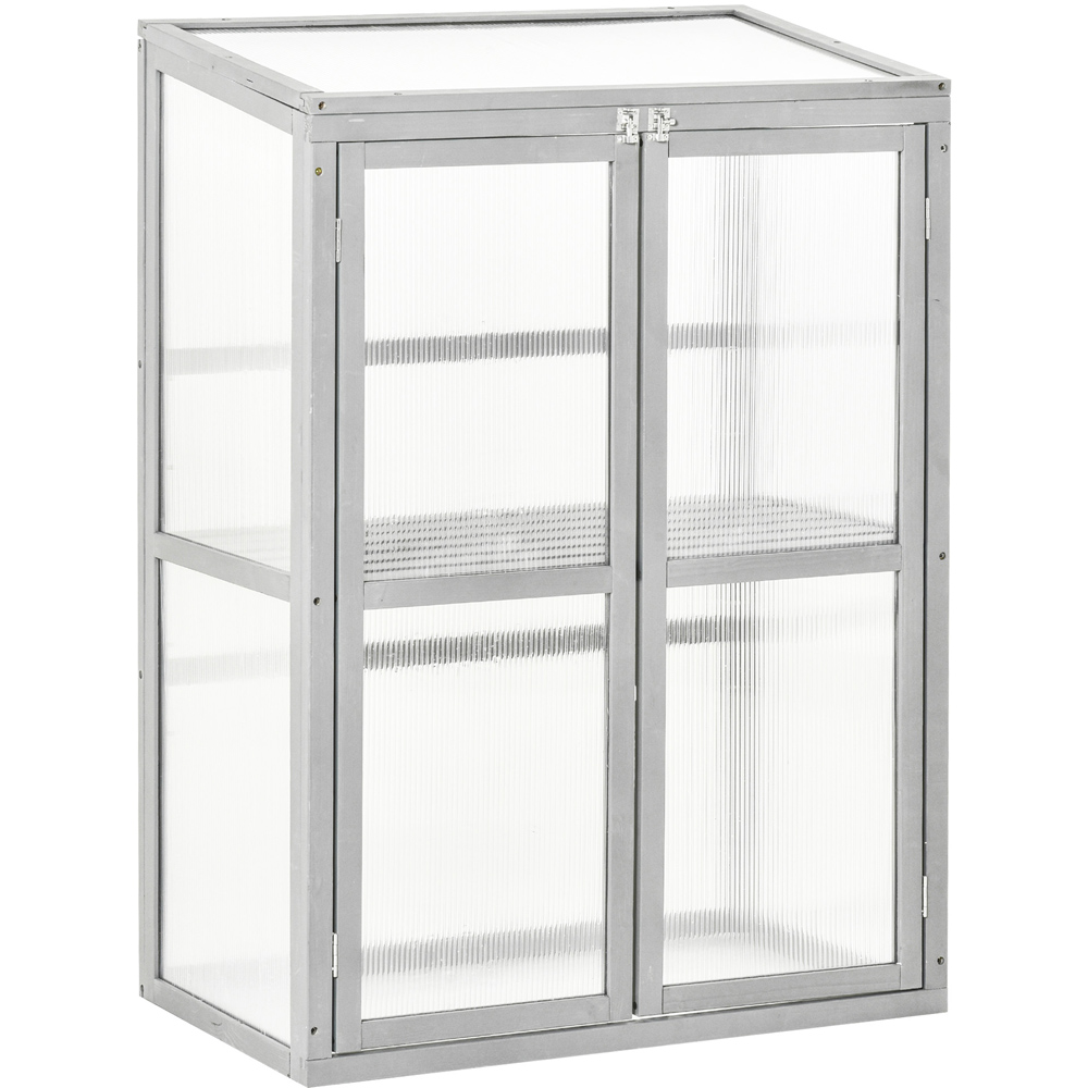 Outsunny Wooden Polycarbonate Cold Frame Image 1