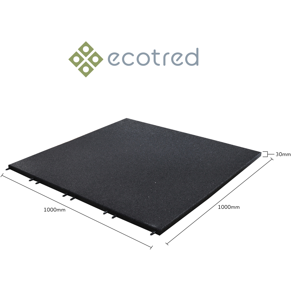 Ecotred Black Rubber Outdoor Interlocking Floor Tile 1000 x 1000 x 30mm 40 Pack Image 5