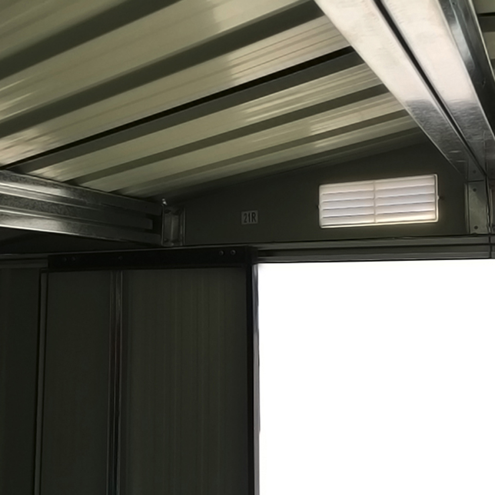Living and Home 8.1 x 6.4ft Black Dual Sloped Roof Ventilated Metal Tool Storage Shed Image 5