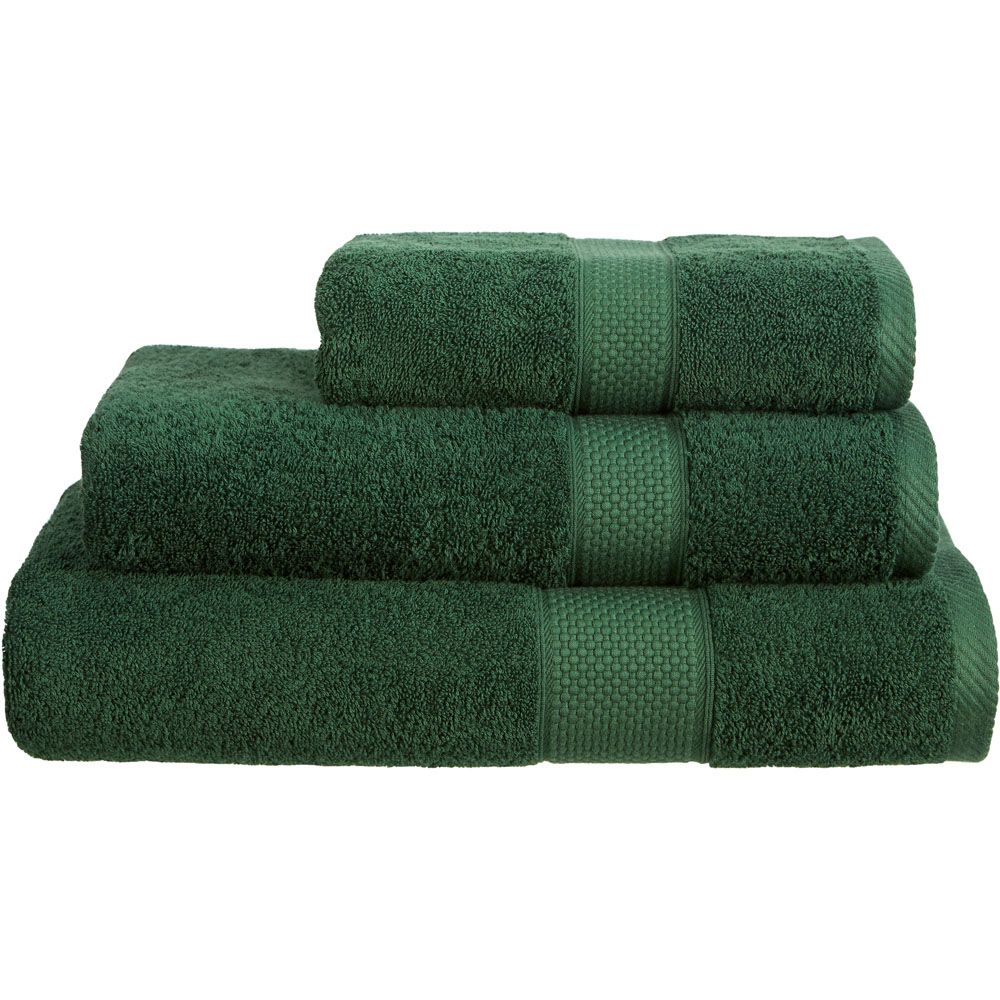 Imperial Hotel Quality Bottle Green Combed Cotton Turkish Bath Mat Image 1