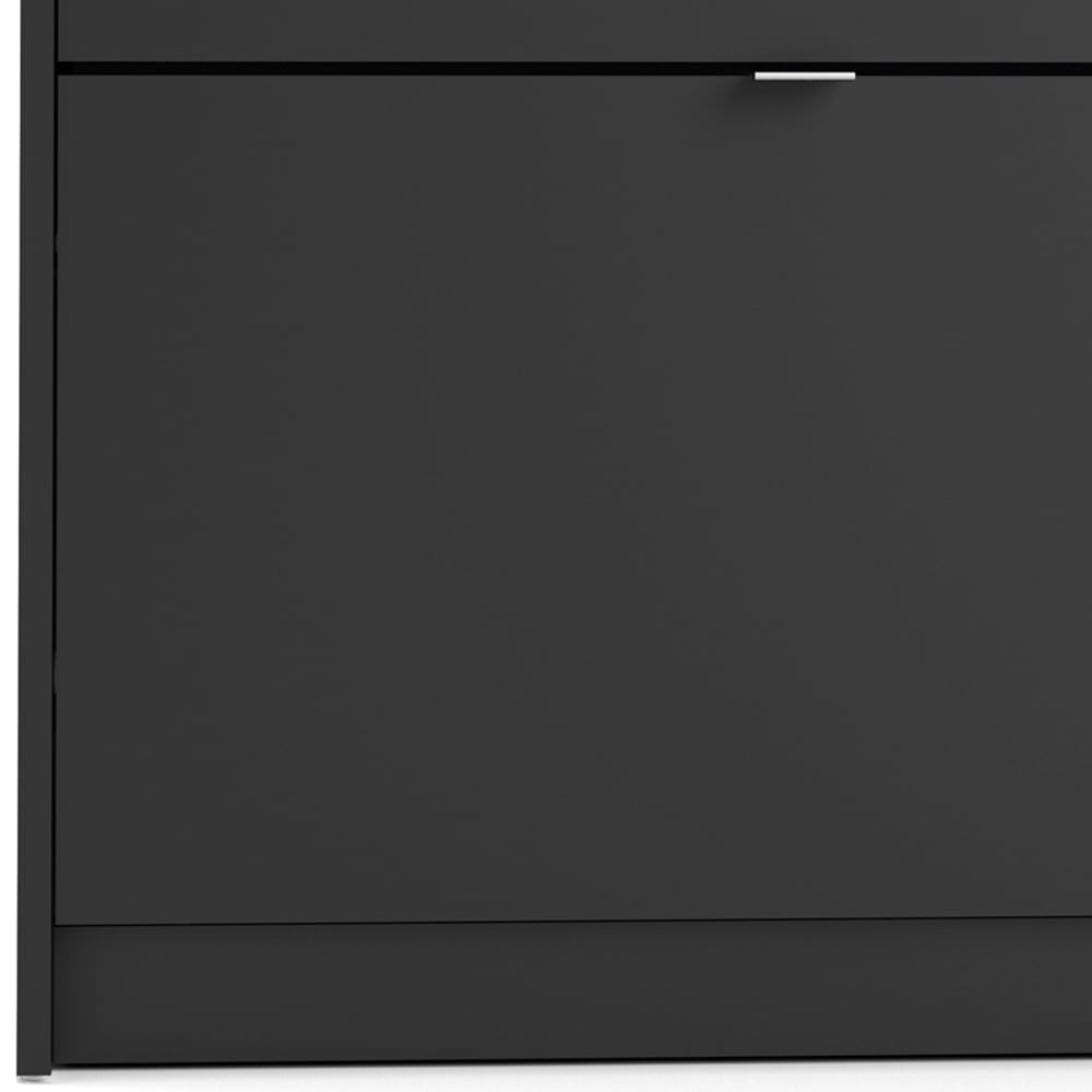 Florence Shoes 4 Flip Door Single Layer Matt Black Shoe Storage Cabinet Image 8