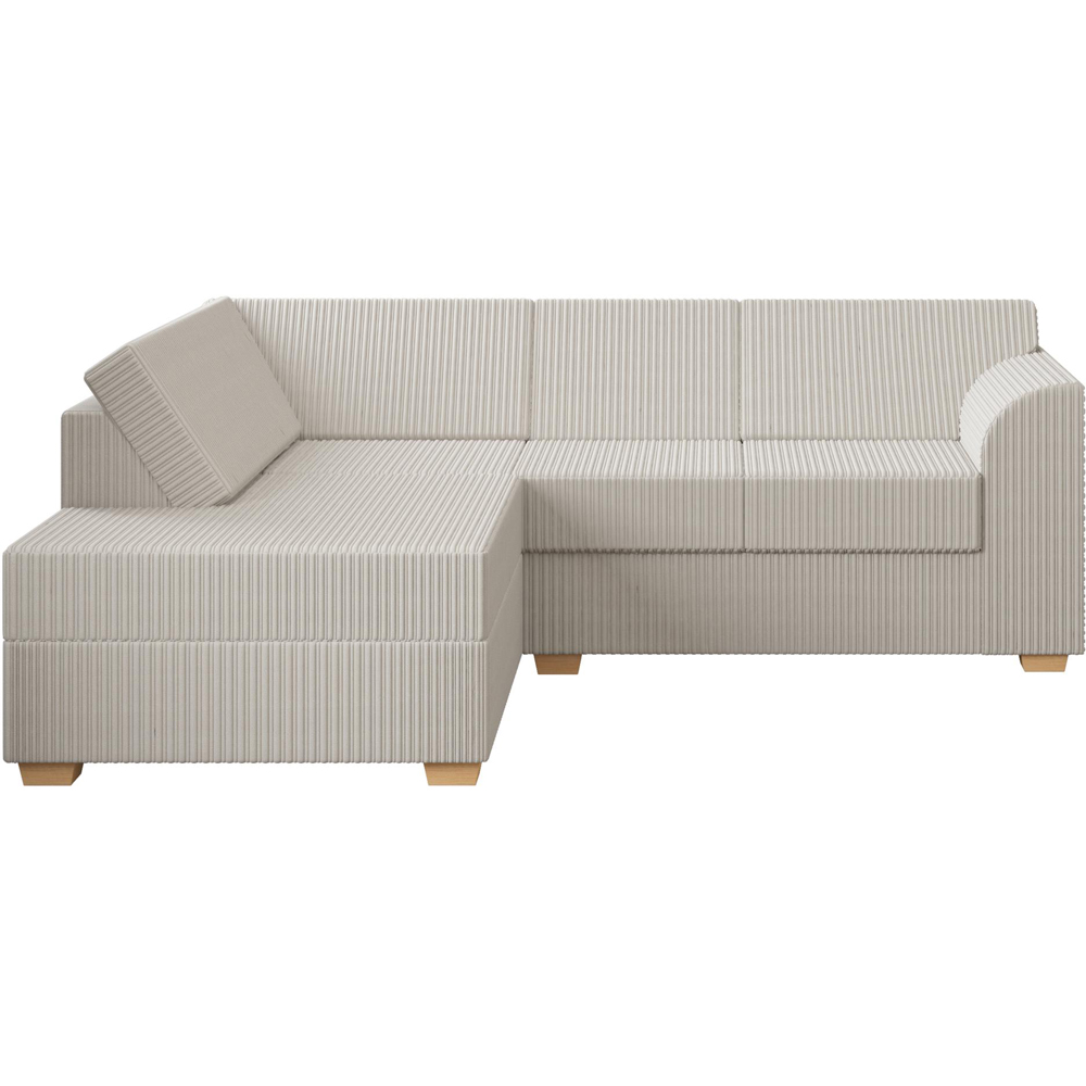 Modo 3 Seater Stone Jumbo Cord Left Hand Fixed Back L-Shape Corner Sofa Image 4