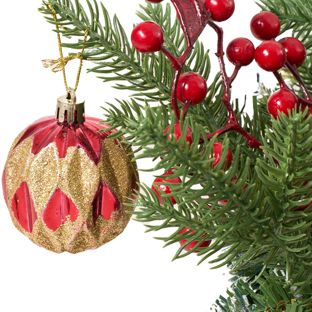 Living and Home Pre-Lit Christmas Mushroom-Shaped Planter Bush with Timer 60cm 2 Pack Image 4