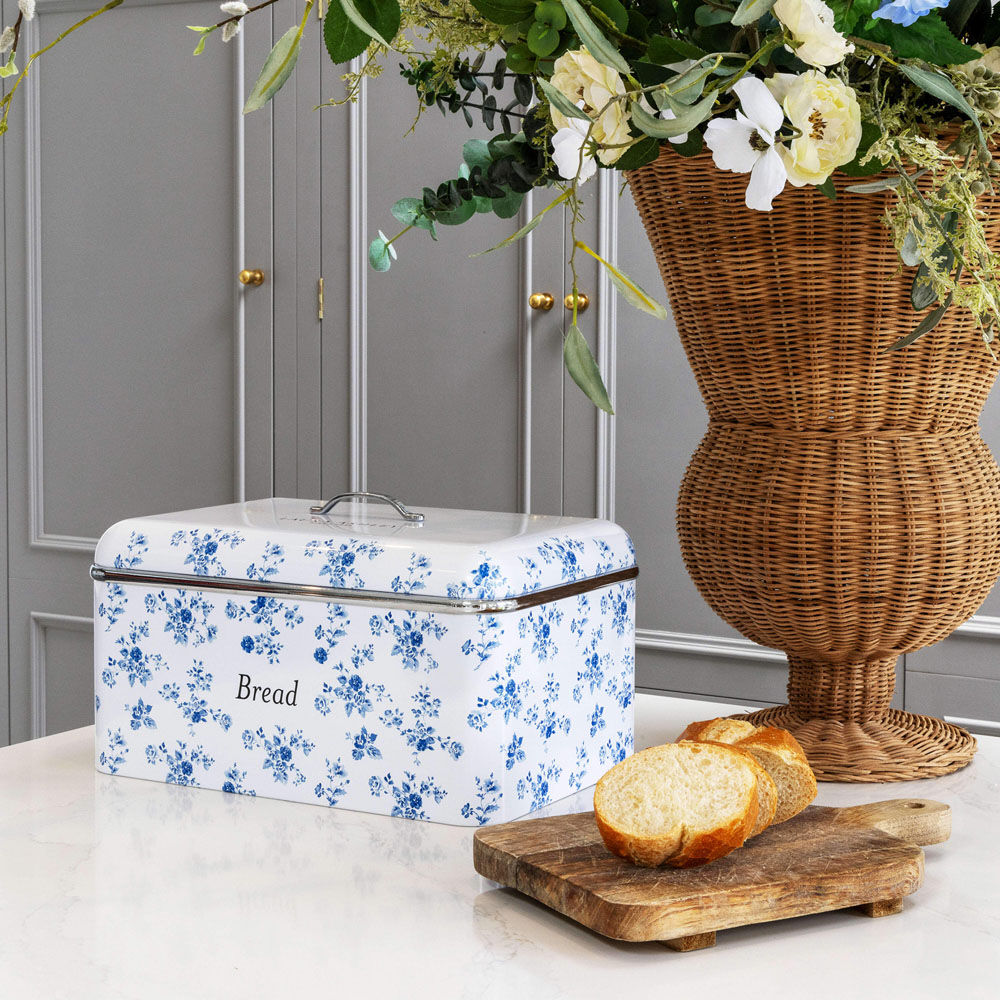 Laura Ashley Cream Floral Bread Bin Image 3