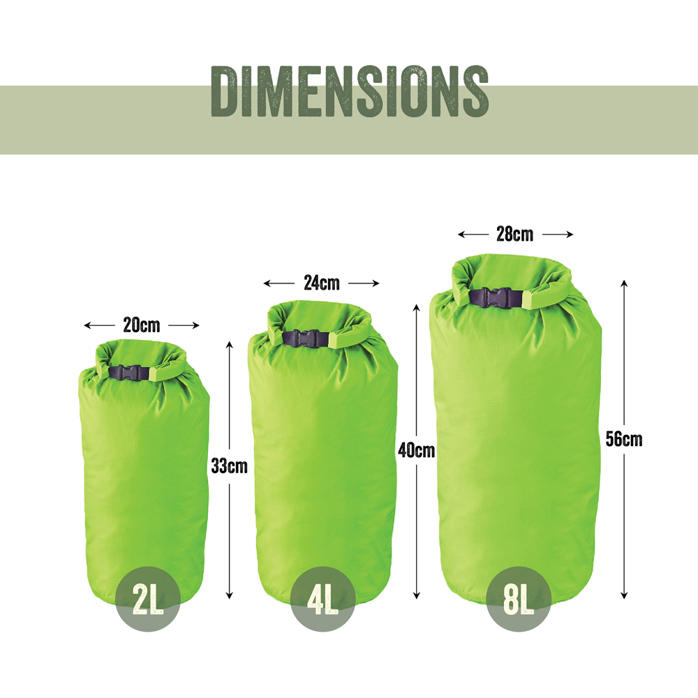 Milestone Camping Dry Sacks 3 Pack Image 9
