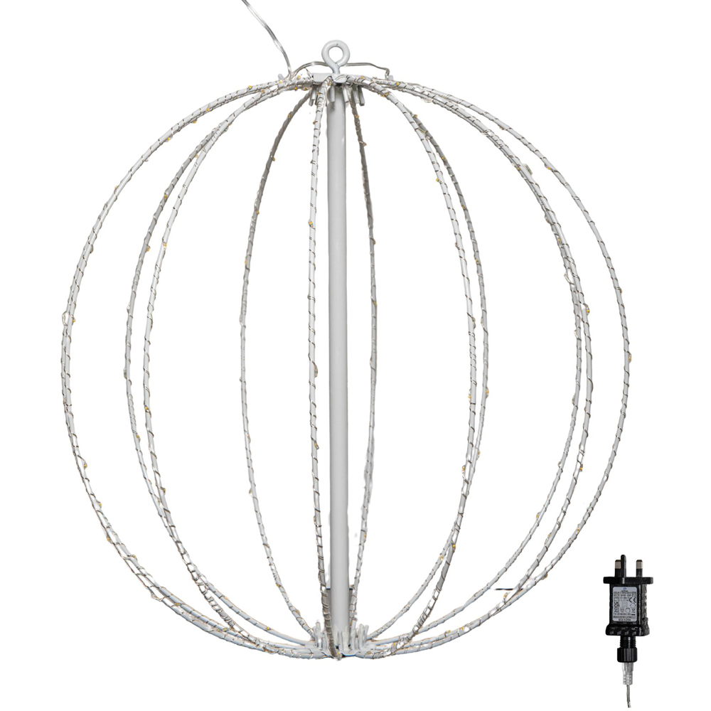 Samuel Alexander 108 Warm White LED White Metal Folding Ball Light 30cm Image 2