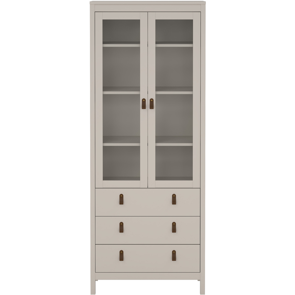 Florence Barcelona 2 Door 3 Drawer Cashmere Glass China Cabinet Image 3