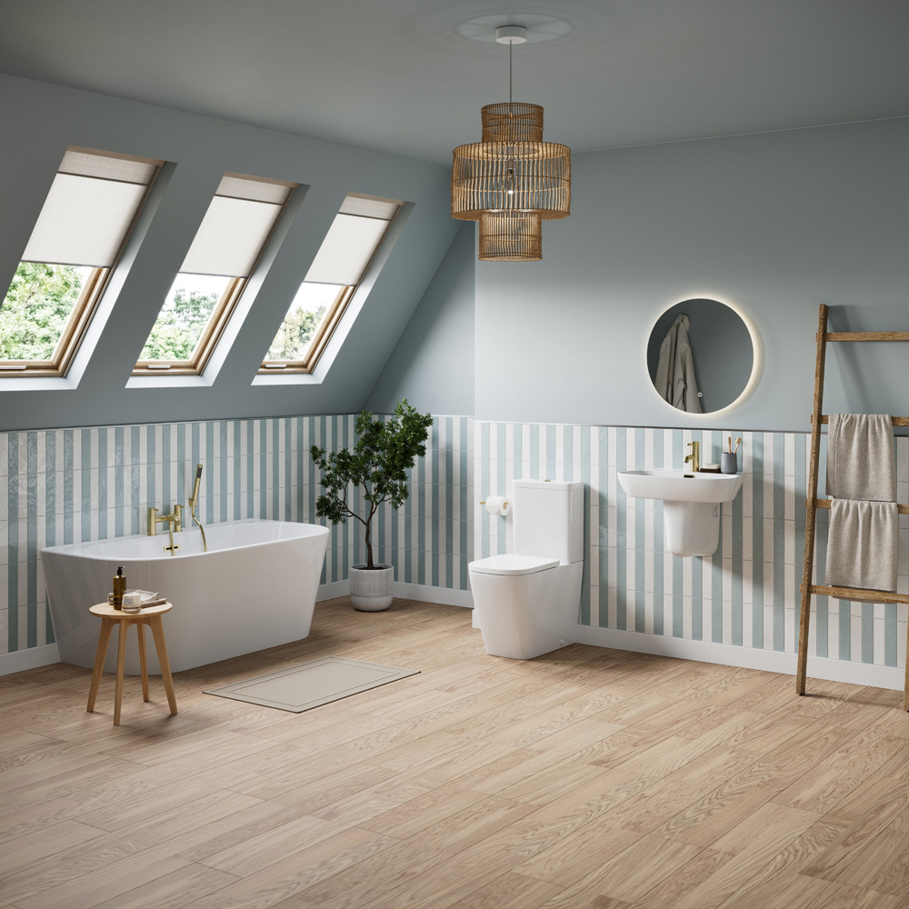 Bathstore Corsica White Back to Wall Double Round End Freestanding Bath 1500 x 750mm Image 4