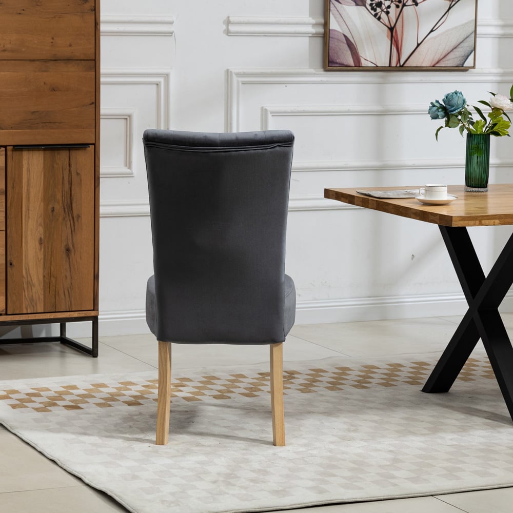 Artemis Home Pienza Set of 2 Grey Velvet Dining Chairs Image 6